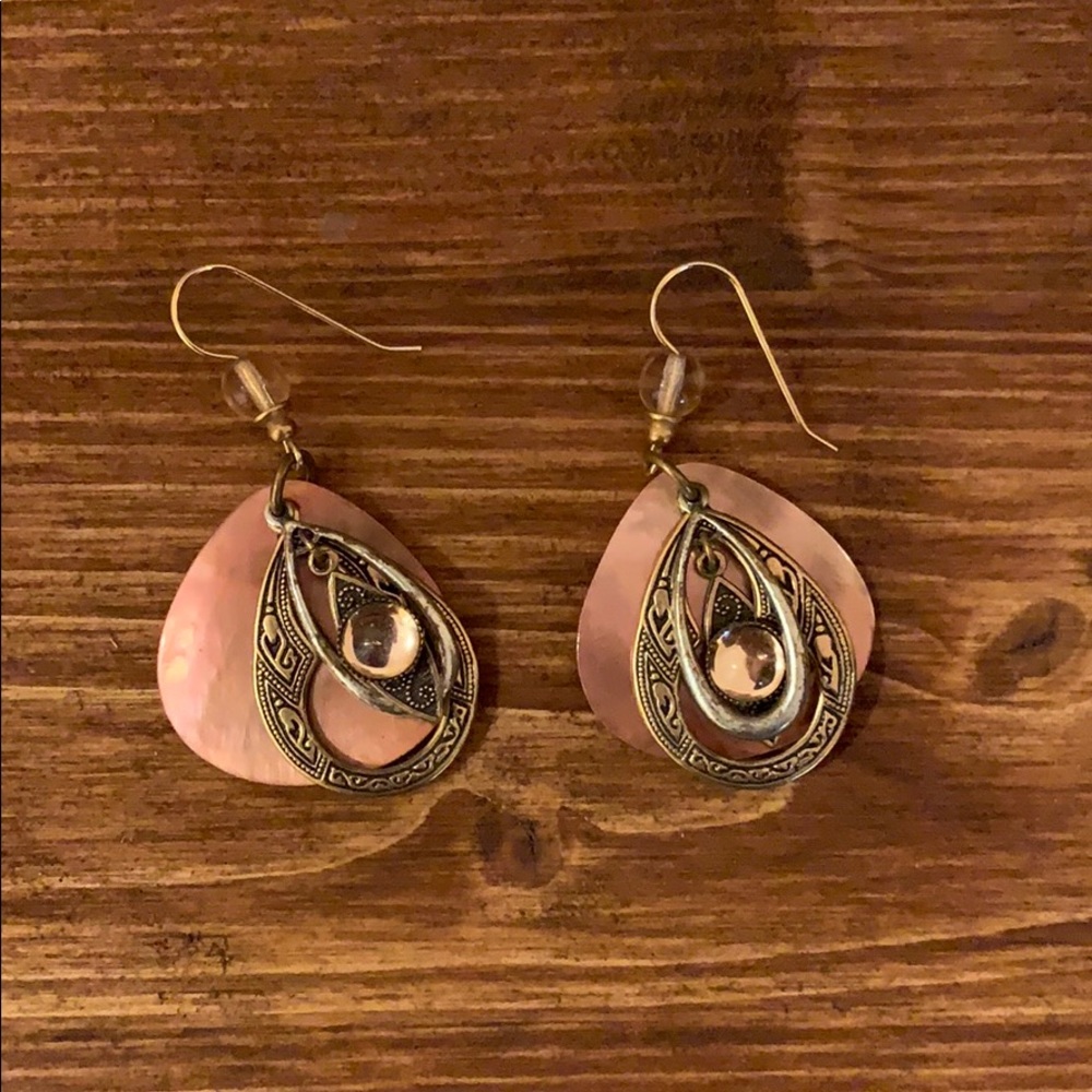 Peach & Gold earrings
